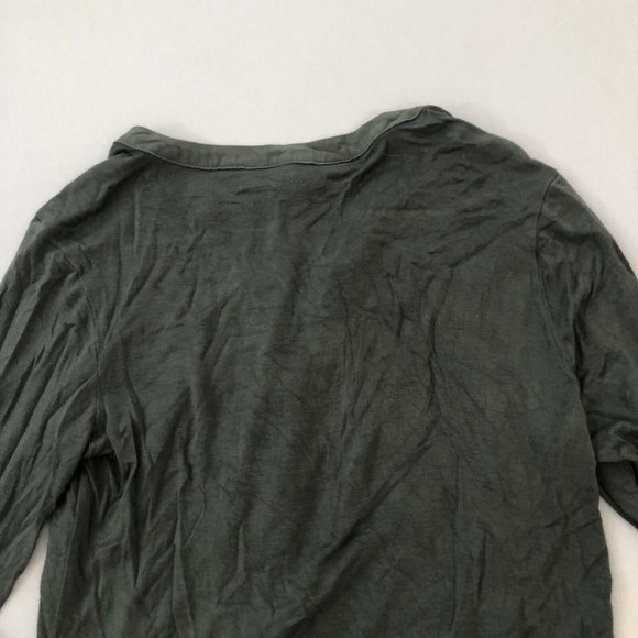 Roebuck & Co. Blouse Women's M Green Long Sleeve V Neck Top Reg Fit Size M - Picture 13 of 14